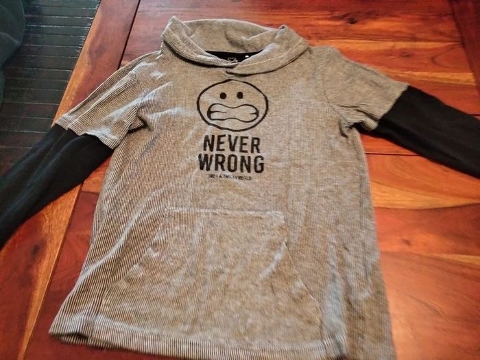 T-shirt manches longues double manches 12 ans smiley