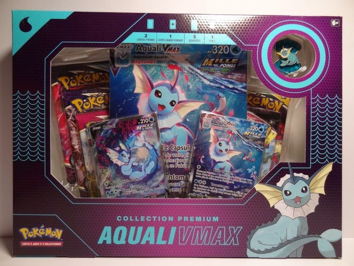 Coffret Pokémon Premium 3 pièces : Aquali / Pyroli / Voltali-VMAX - Neuf - photo numéro 6