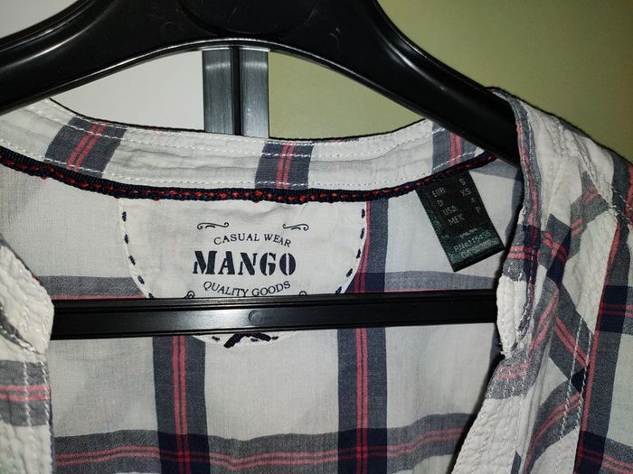 Chemise blanche à carreaux Mango - photo numéro 3