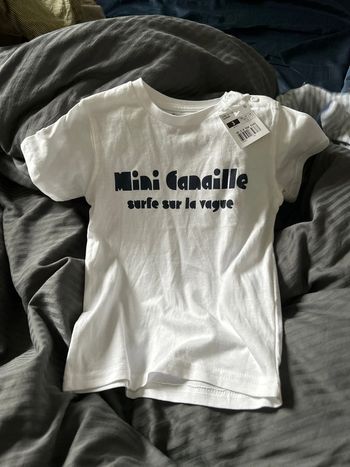 Tee shirt 3 ans Gemo mini canaille surfe sur la vague