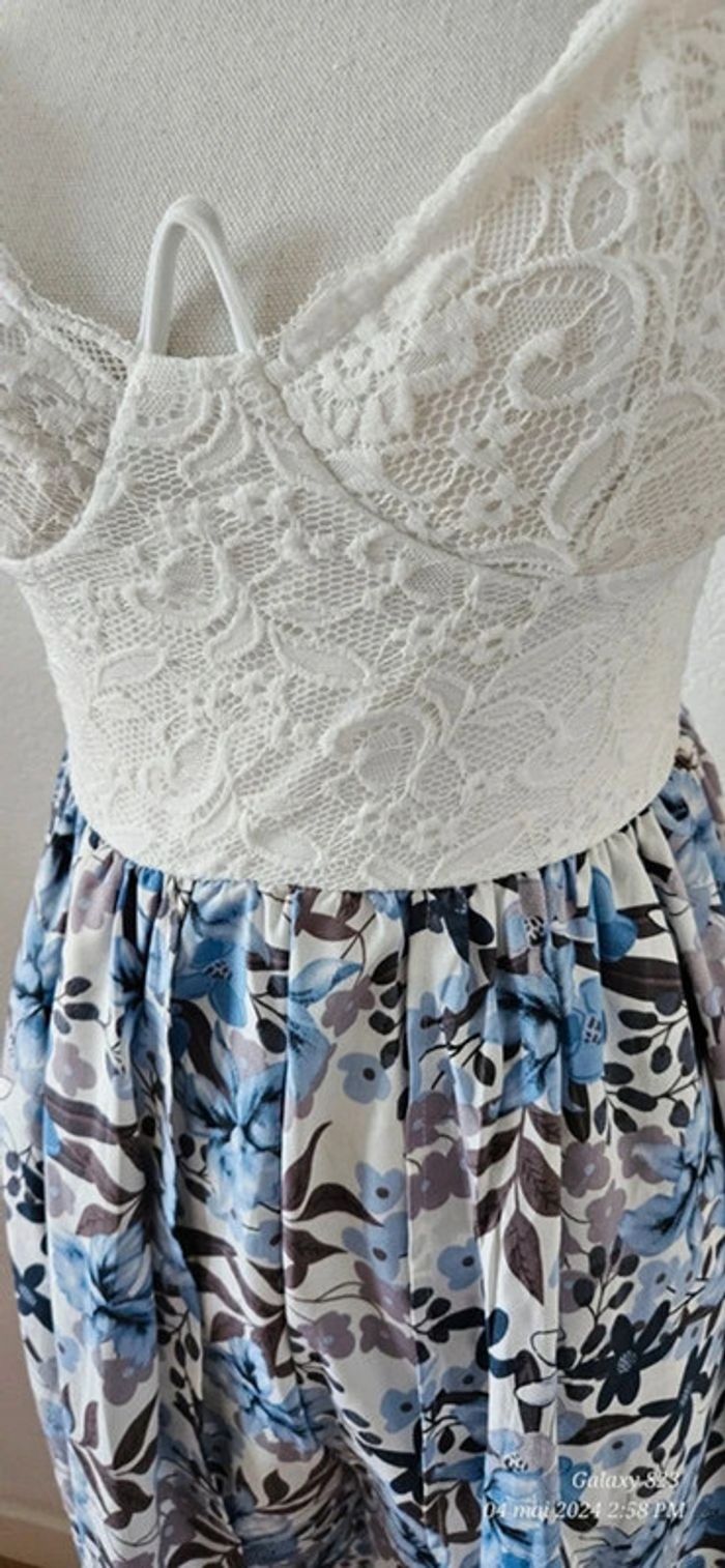 Robe longue combishort buste en dentelle - photo numéro 4