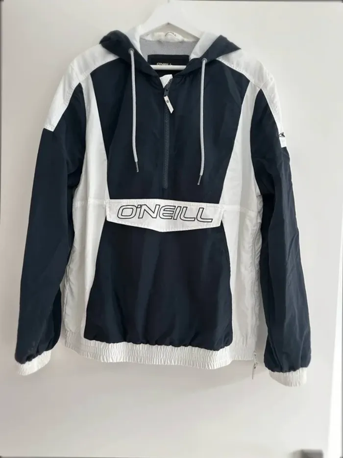 Veste O’Neill Homme L Coupe-Vent Vintage Bimatière Bleu/Blanc