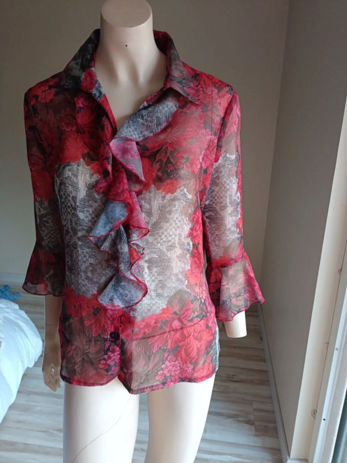 Chemisier imprimé Léger un peu transparent taille 38/40 - photo numéro 3