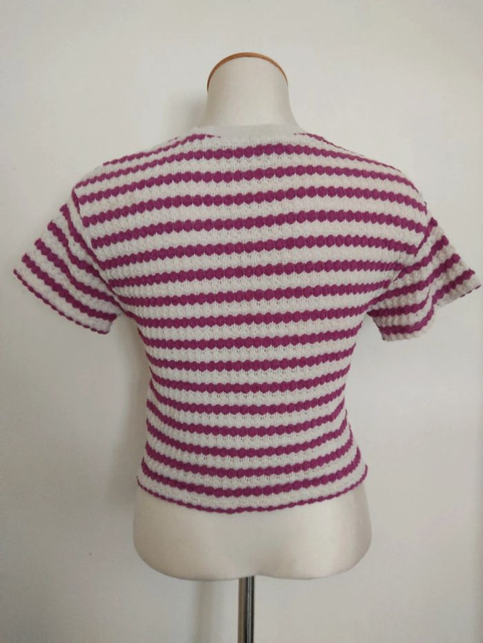 Haut violet blanc - photo numéro 2