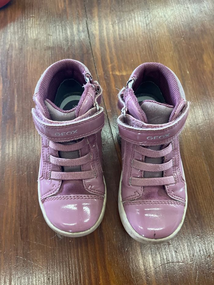 Geox 25 baskets haute rose Lila foncé cuir