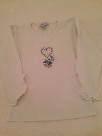 Tee-shirt Blanc Encolure Pointue