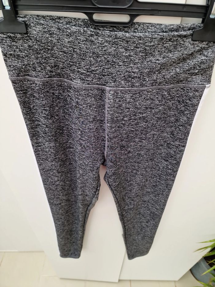 Legging Gris Moucheté Bandes Blanches - photo numéro 5