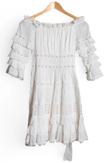 Robe blanche broderie anglaise et dentelle bohème Zimmermann Taille 36