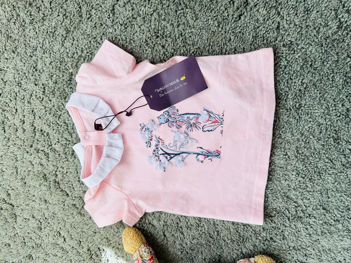 T-shirt à col Claudine taille 3 mois