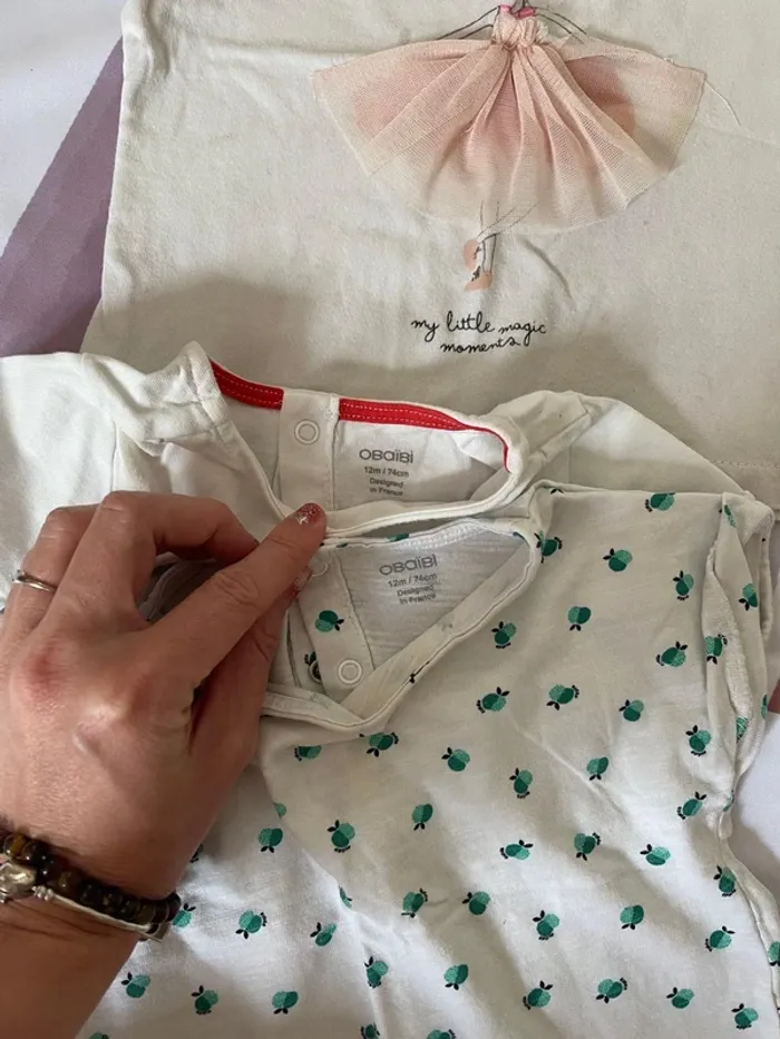 Lot de t-shirts manches courtes bébé fille – Taille 12 mois – Obaibi & Zara - photo numéro 5