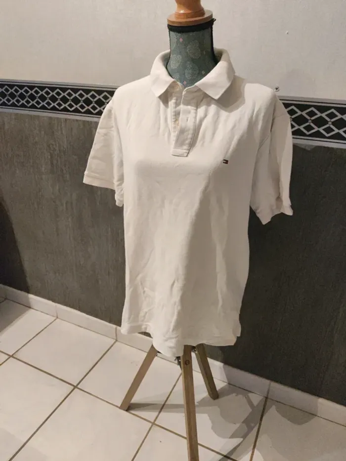 Polo blanc tommy hilfiger