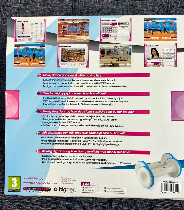 Pack Wii - Jeu My Body Coach 2 Fitness & Dance + 2 haltères NЕUF - photo numéro 3