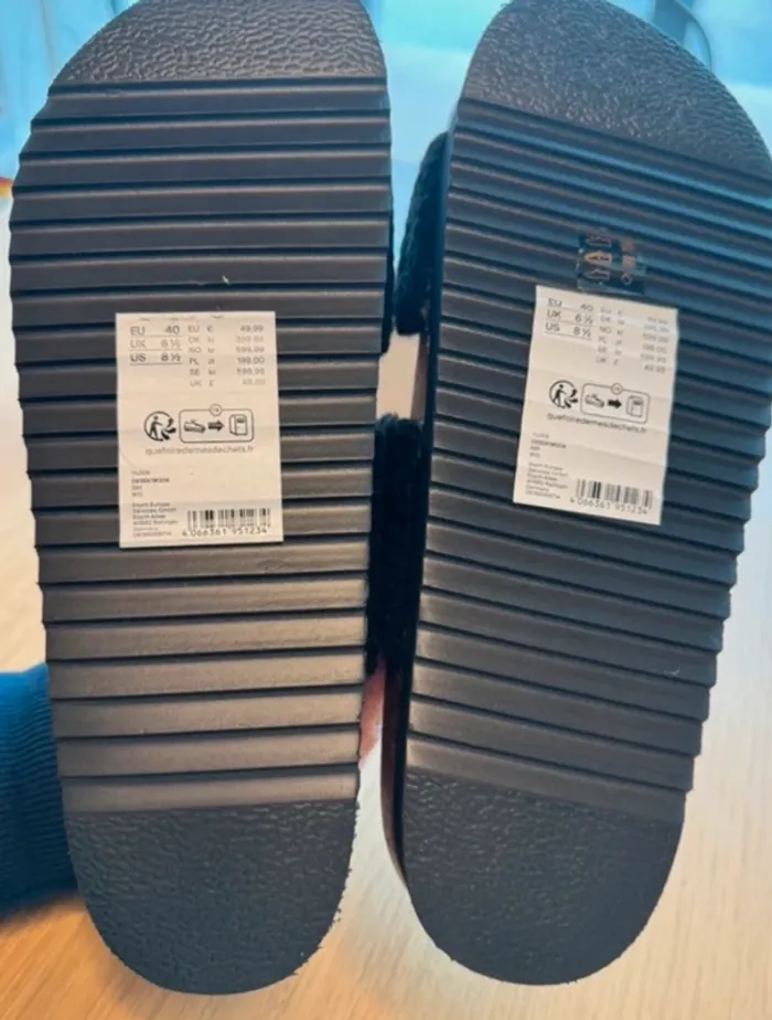 Esprit Mules à scratch Noire imitation fourrure taille 40 Neuf dans sa boîte d'origine. - photo numéro 7