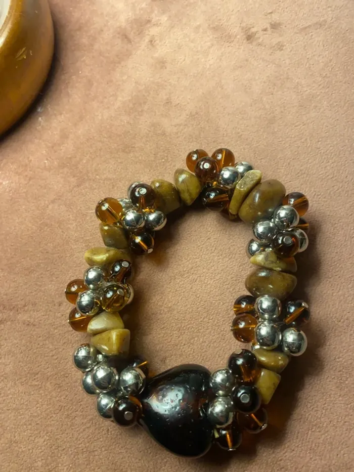 Bracelet vintage pierre et verre - photo numéro 3