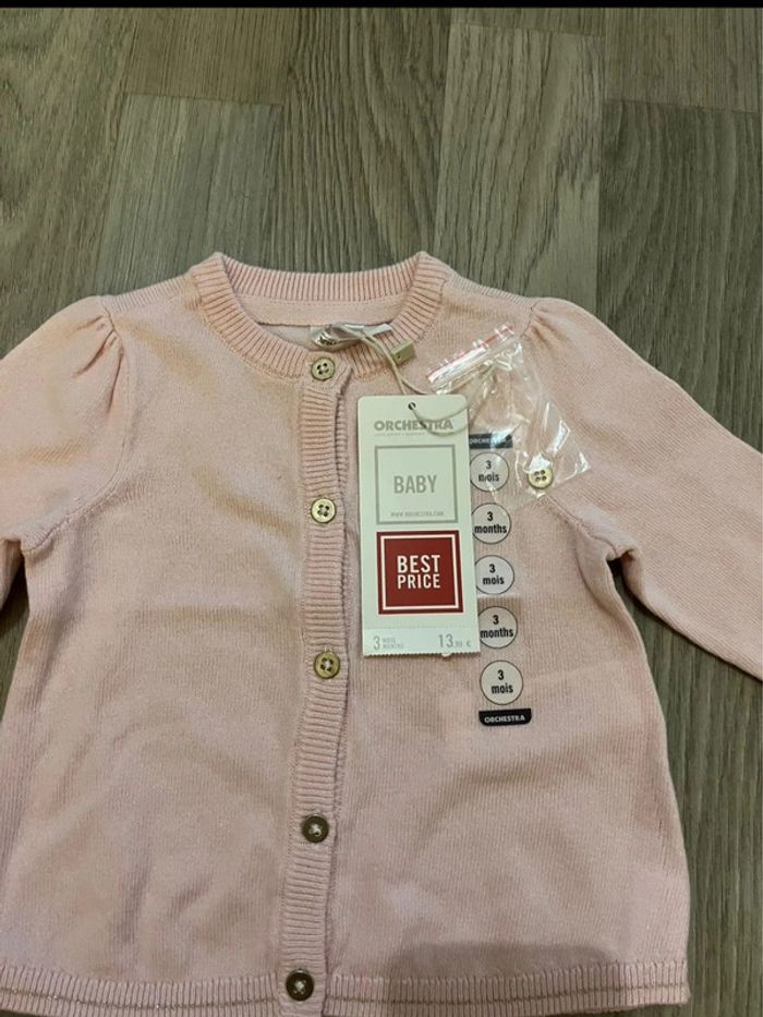 Gilet rose taille 3 mois - photo numéro 2