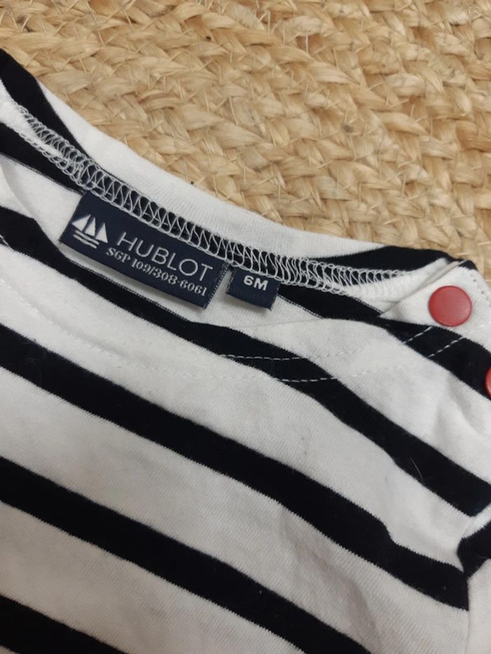 Tee shirt manches longues rayé Hublot 6 mois - photo numéro 4