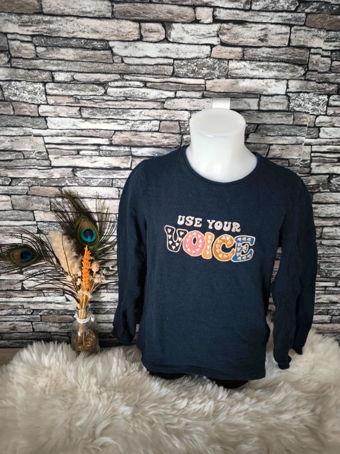 💙 Joli pull fin TAO use your voice taille 8 ans 💙
