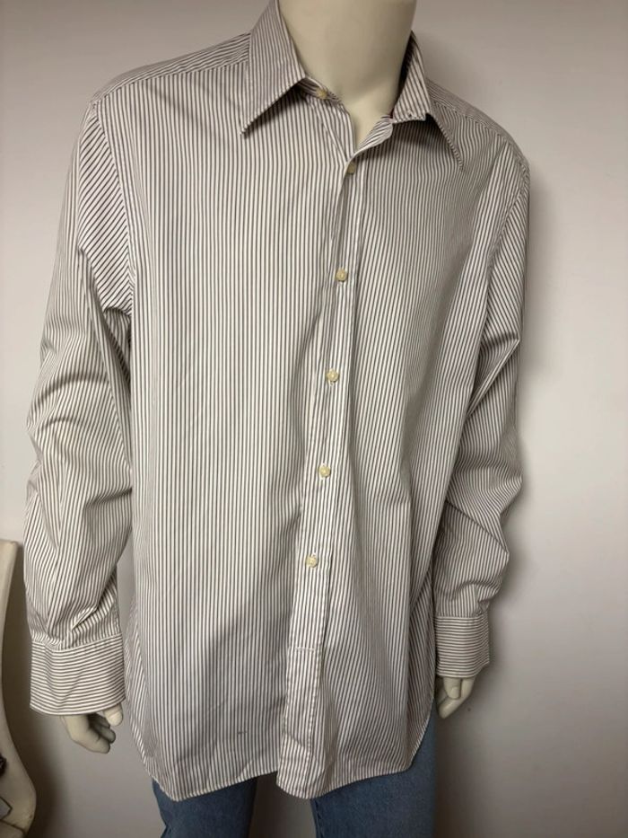 Chemise Massimo Dutti blanche à rayures noires - Taille XXL - photo numéro 2