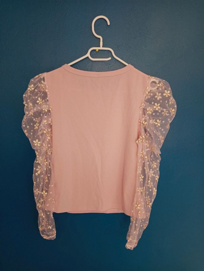 Pull shein avec manches transparentes fleuris - photo numéro 4