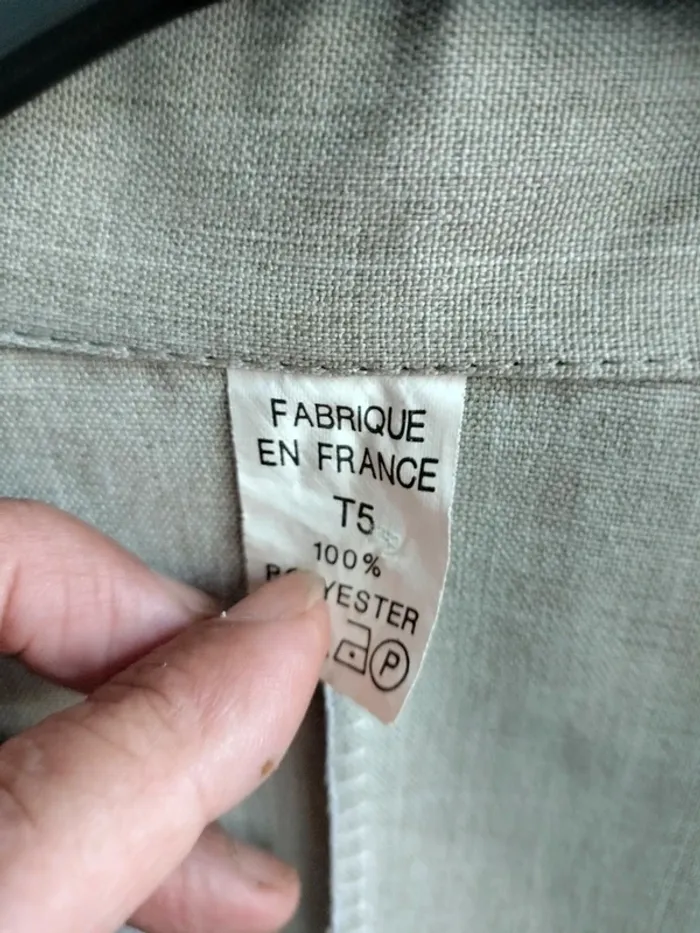 Veste blazer manche courte vert t 48 - photo numéro 4