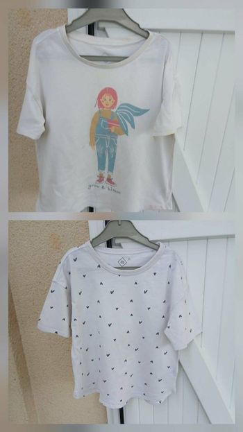 lot 2 tee-shirts filles tex taille 7/8 ans 