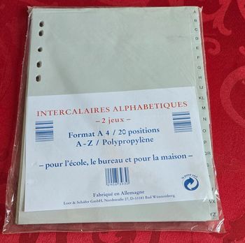 Intercalaires alphabétique x 2
