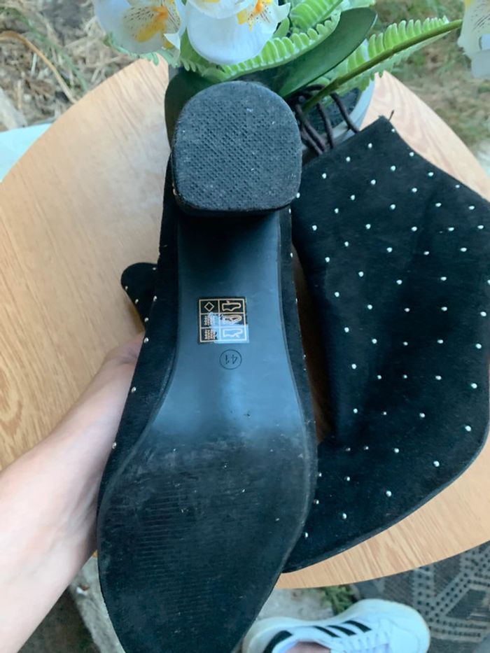 Bottines Collection IRL taille 41 talon 7,5 cm noir avec point argent - photo numéro 5