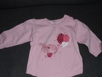 sweat rose manche longue 6 mois