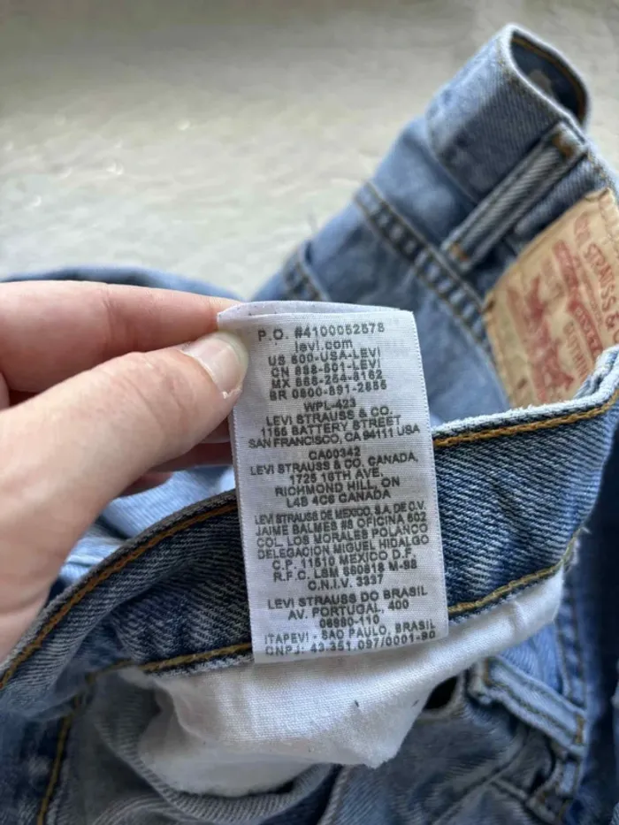 Jean Levi’s 505 Straight Fit droit Homme unisexe bleu clair taille haute 2000s Rare US W38 L32 XL48 - photo numéro 12