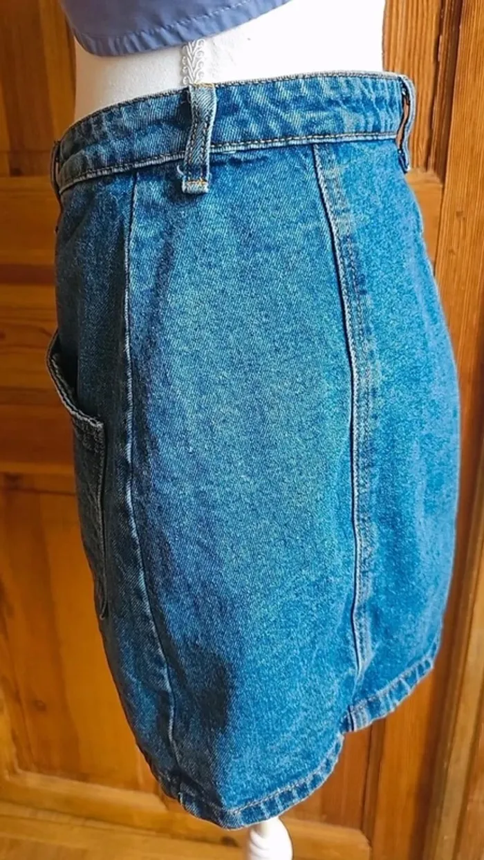 Jupe en jeans denim taille haute - photo numéro 2
