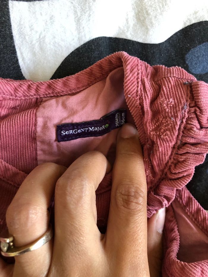 Robe rose velour cotelé rose sergent major 24 mois - photo numéro 2