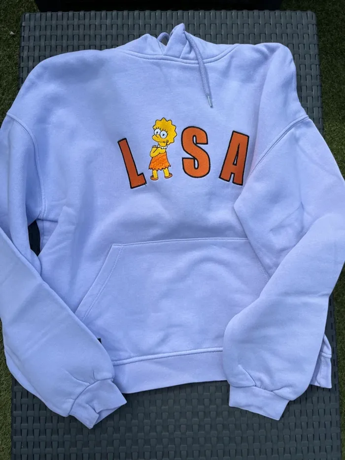 Sweat à capuche Les Simpson Lisa mauve - XS - photo numéro 3