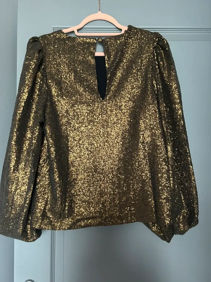 Blouse Stella & Suzie t. L sequins dorés neuve Héloïse - photo numéro 2
