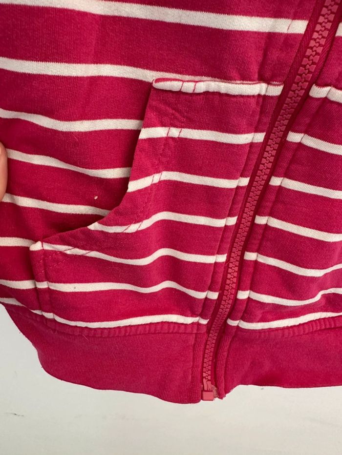 Veste à capuche à rayure rose tissaia - photo numéro 2
