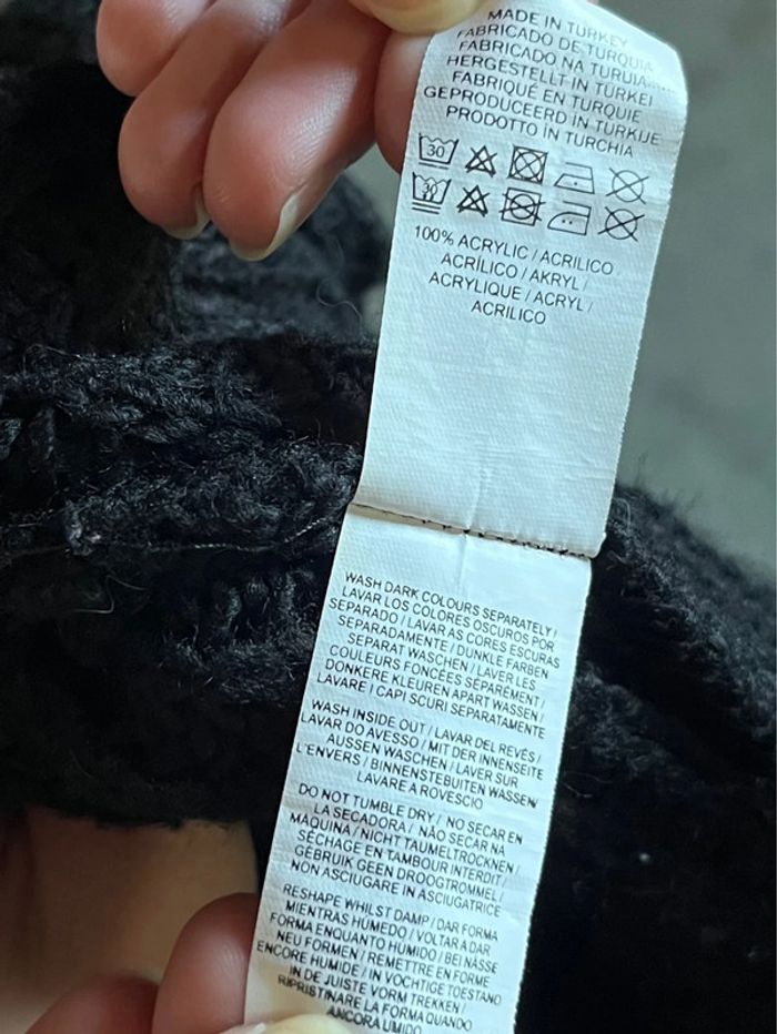 Pull d’hiver ample et long avec manches chauves-souris - noir - photo numéro 13