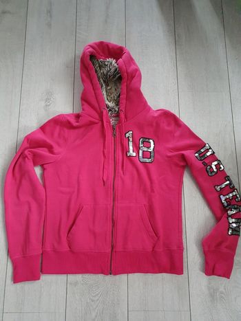 Gilet Sweat a Capuche Rose Fushia
