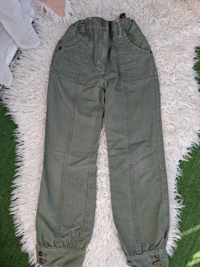 Jean cargo fille kaki