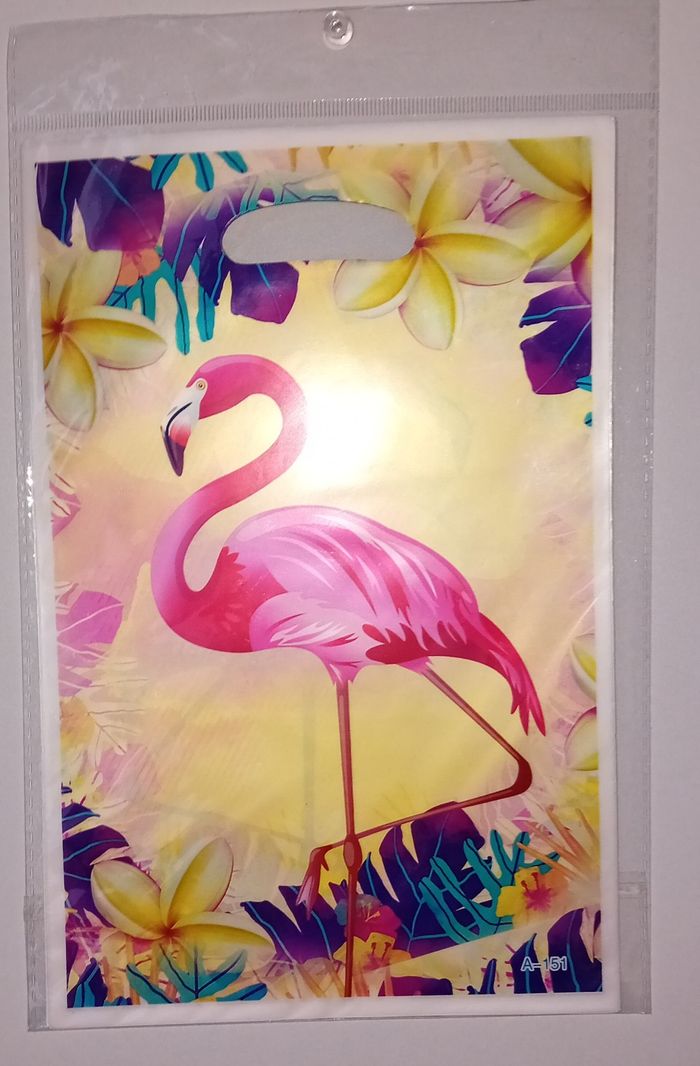Lot de 10 sacs d'anniversaire neufs flamand rose - photo numéro 2