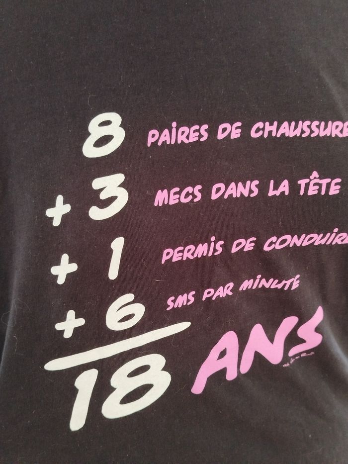T shirt noir femme 18 ans XL - photo numéro 2