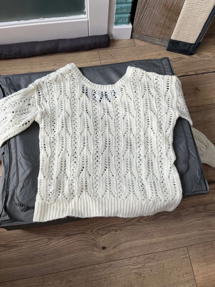 Joli pull légèrement décolleté dans le dos