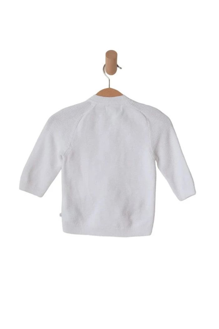 Gilet zippé blanc 100% coton - Obaïbi bébé garçon 6 mois (68cm) - photo numéro 2