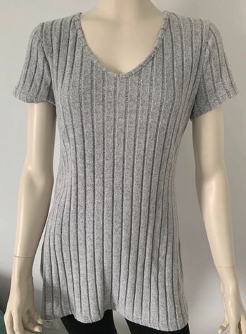 Top tunique gris manches courtes taille L ou 40/42