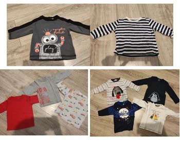 Lot tee-shirt manches longues bébé 6 mois