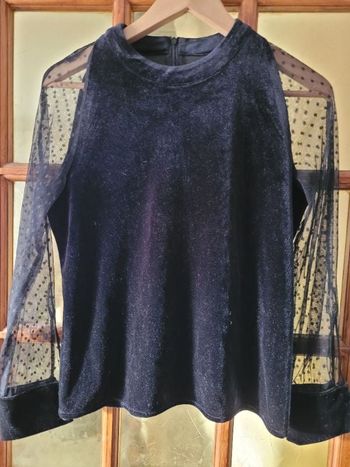 Sweat velours manches voile taille 38 Jovonna