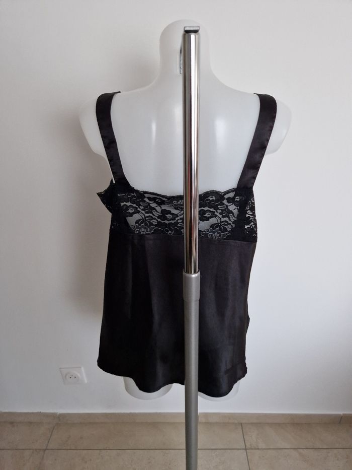 Débardeur noir effet satiné avec dentelle Bleu Bonheur - photo numéro 4