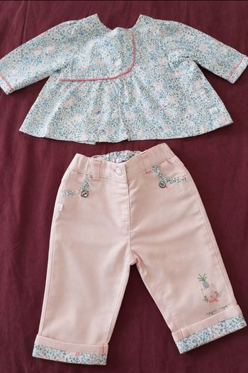 Ensemble bébé fille seegent major, blouse et pantalon liberty 
