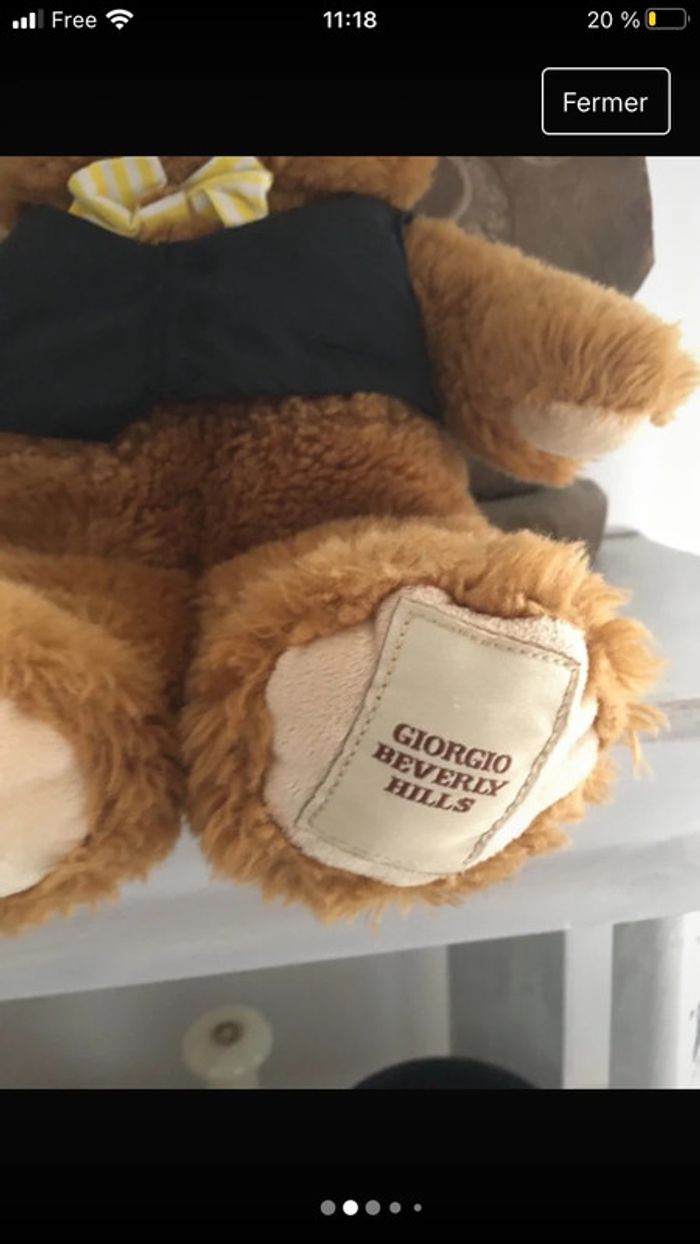 Petit ours noeud papillon environ 30 cm - photo numéro 2