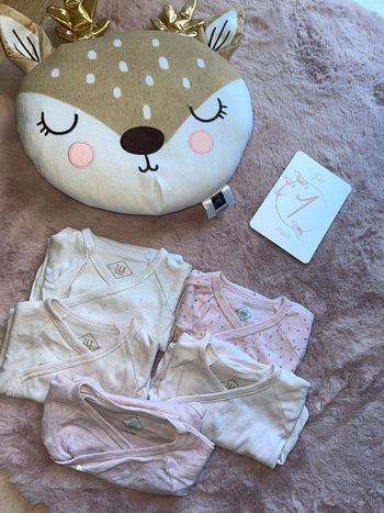 Lot 5 body bébé fille tex 1 mois