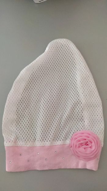 Bandana blanc et rose 44-48 cm