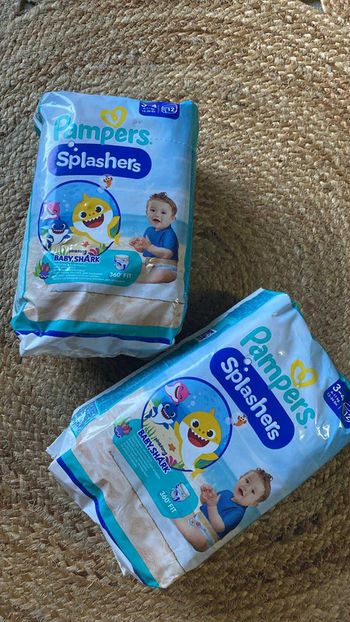 Lot de 2 paquets de 12 couches de piscine Splashers Pampers 3/4 6-11kg